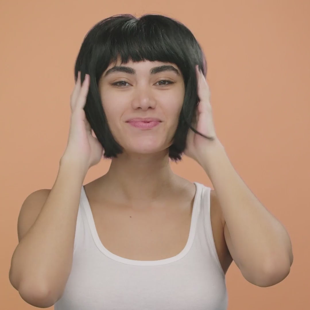 model showing product application on face