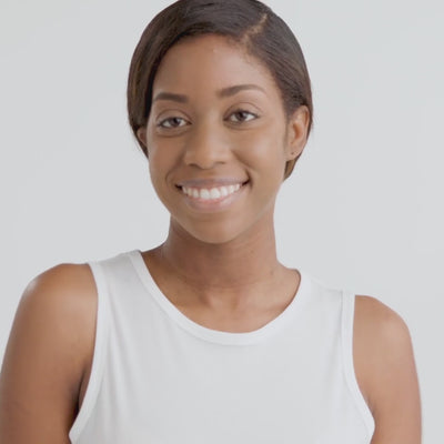 video of model applying cleanser and removing