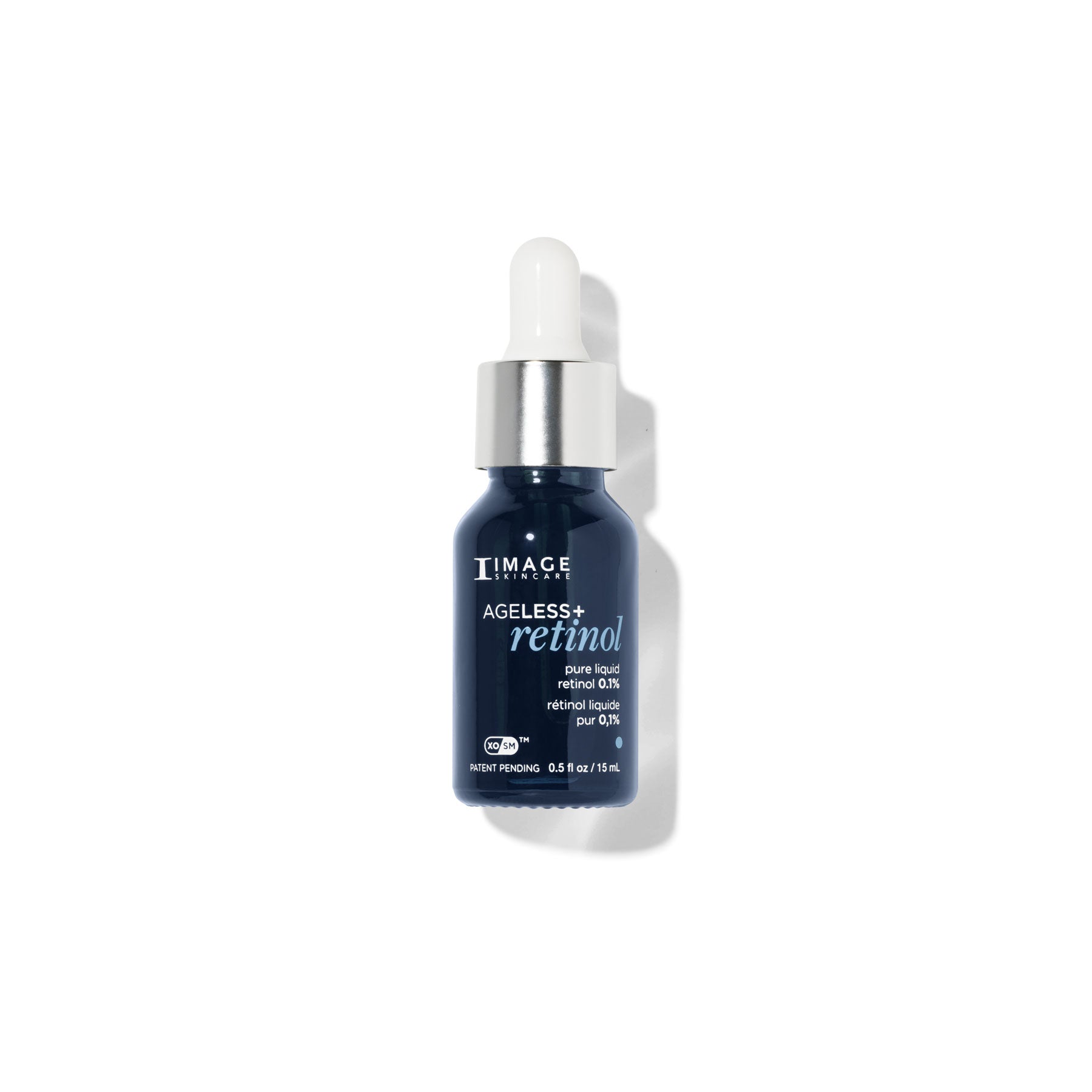 Bottle of TIMAGE Ageless+ Retinol serum on a white background