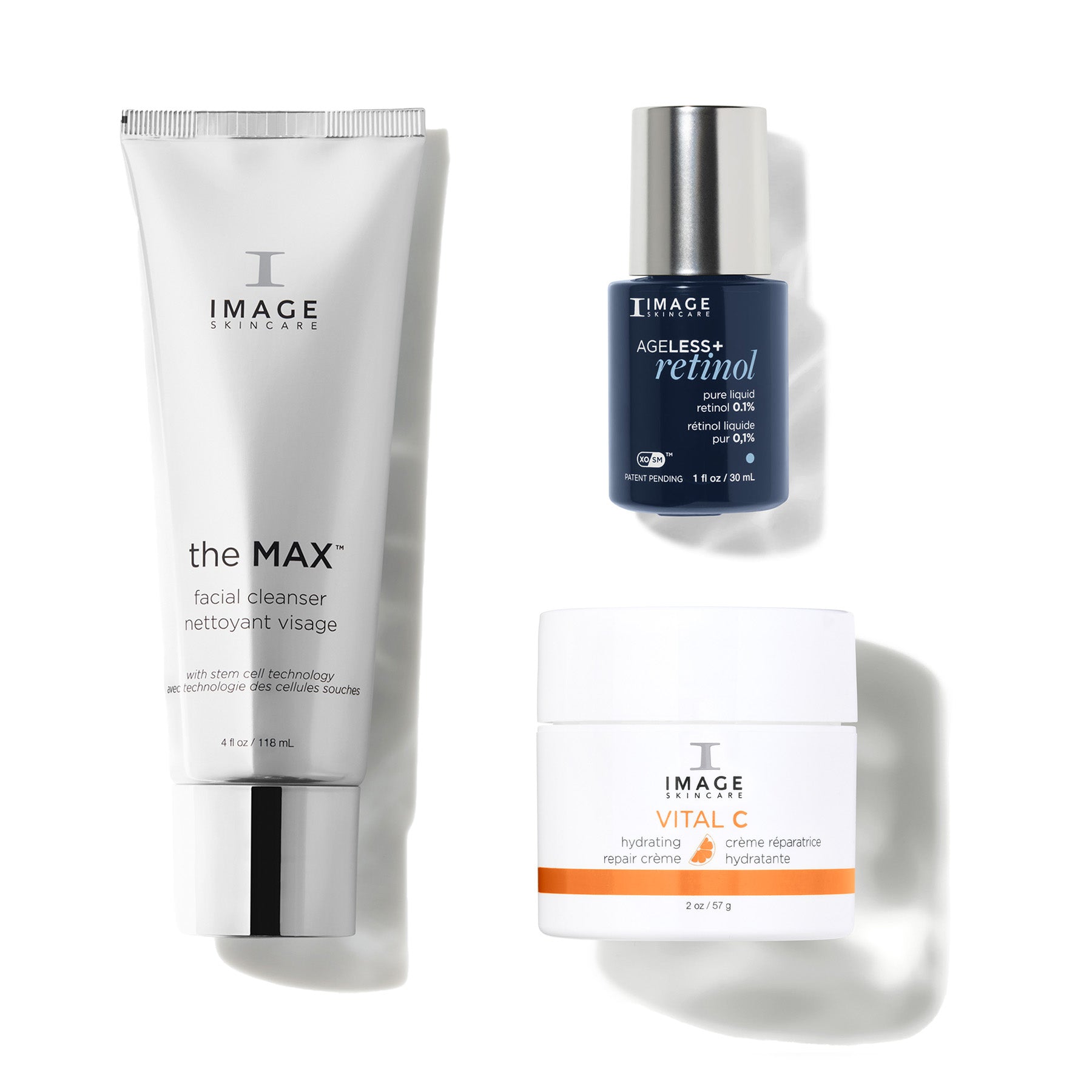 Three skincare products from the IMAGE Skincare line on a white background