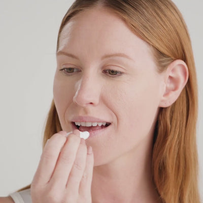 video of model applying ormedic lip complex