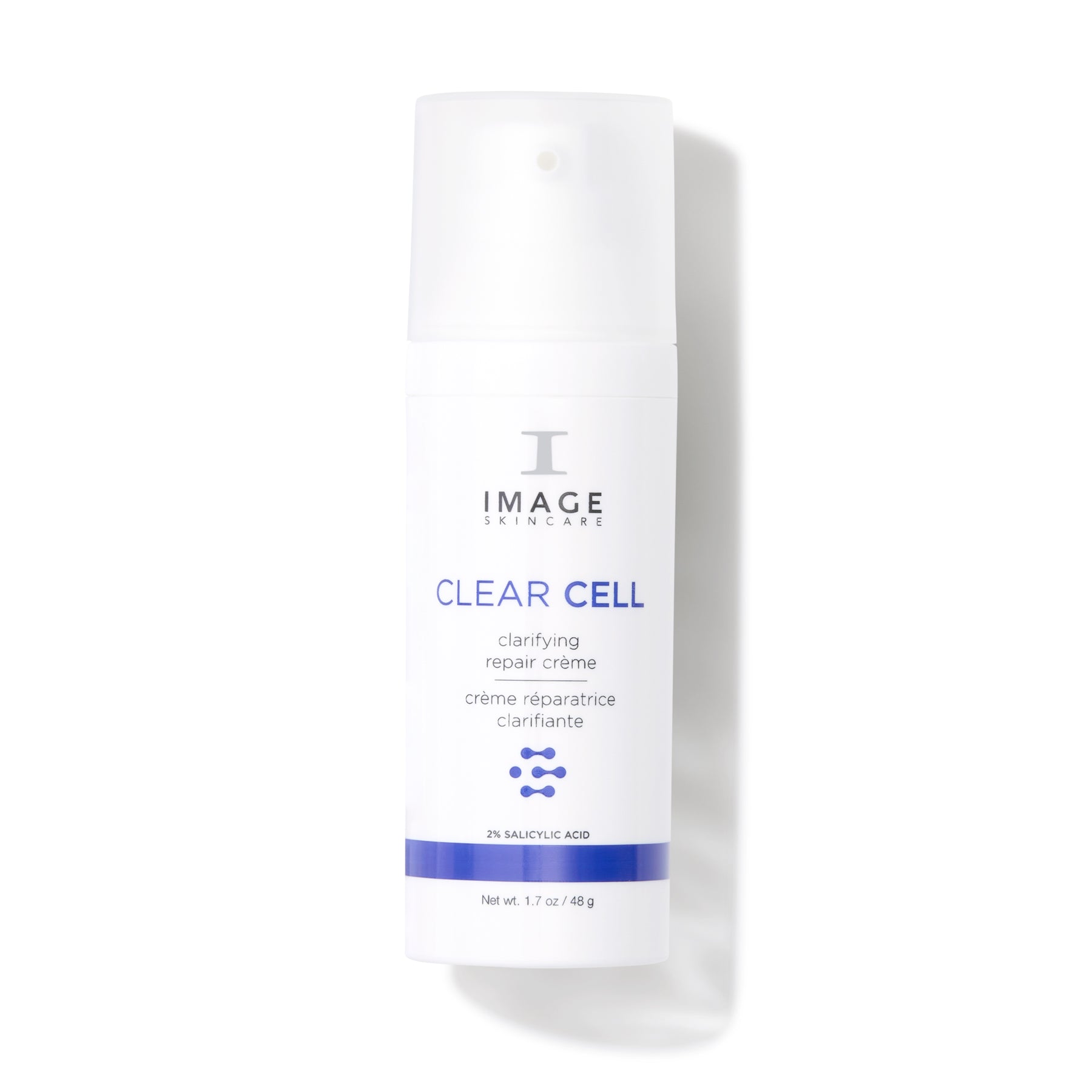 Skincare bottle labeled 'Clear Cell' by Image Skincare on a white background
