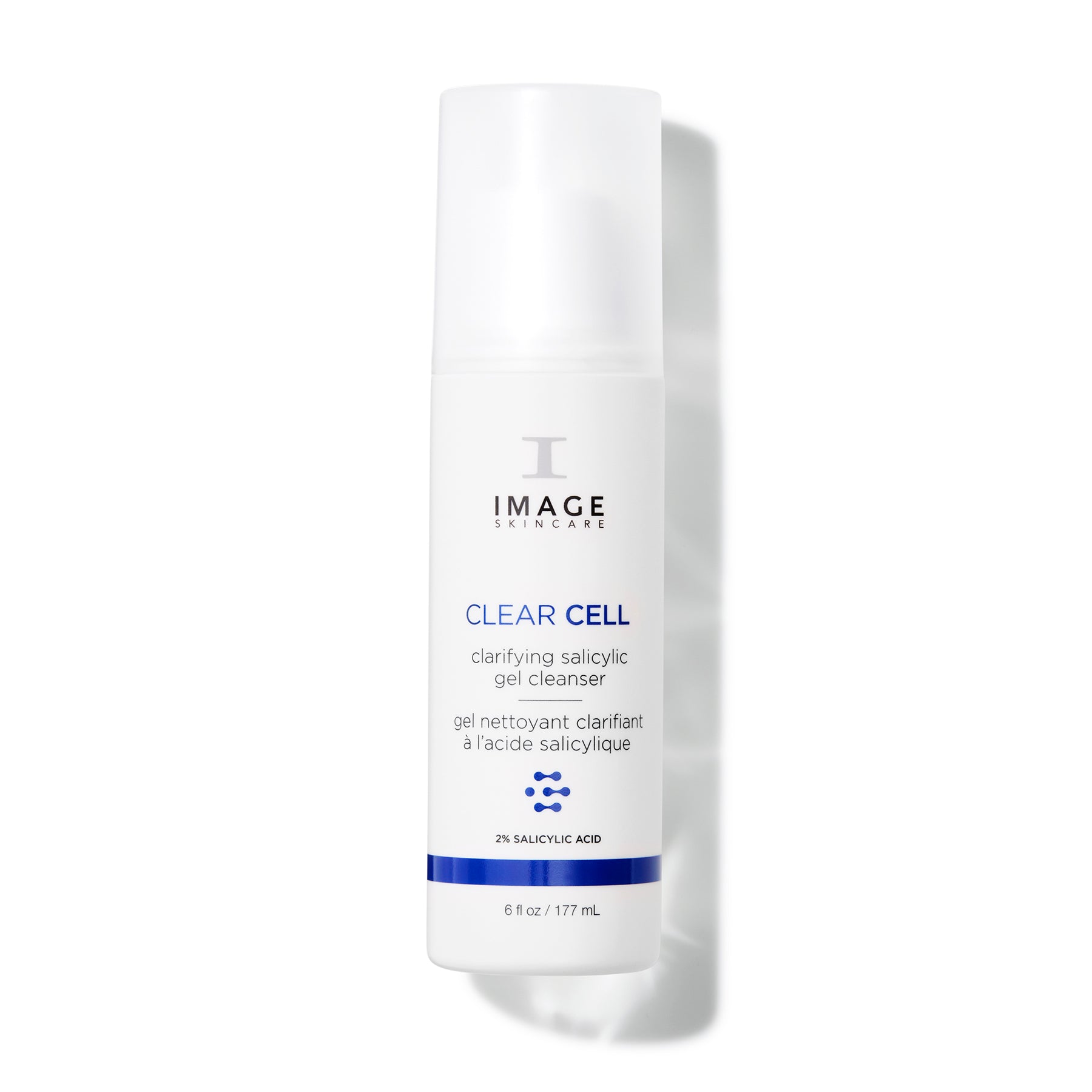 Skincare bottle labeled 'Clear Cell' by Image Skincare on a white background