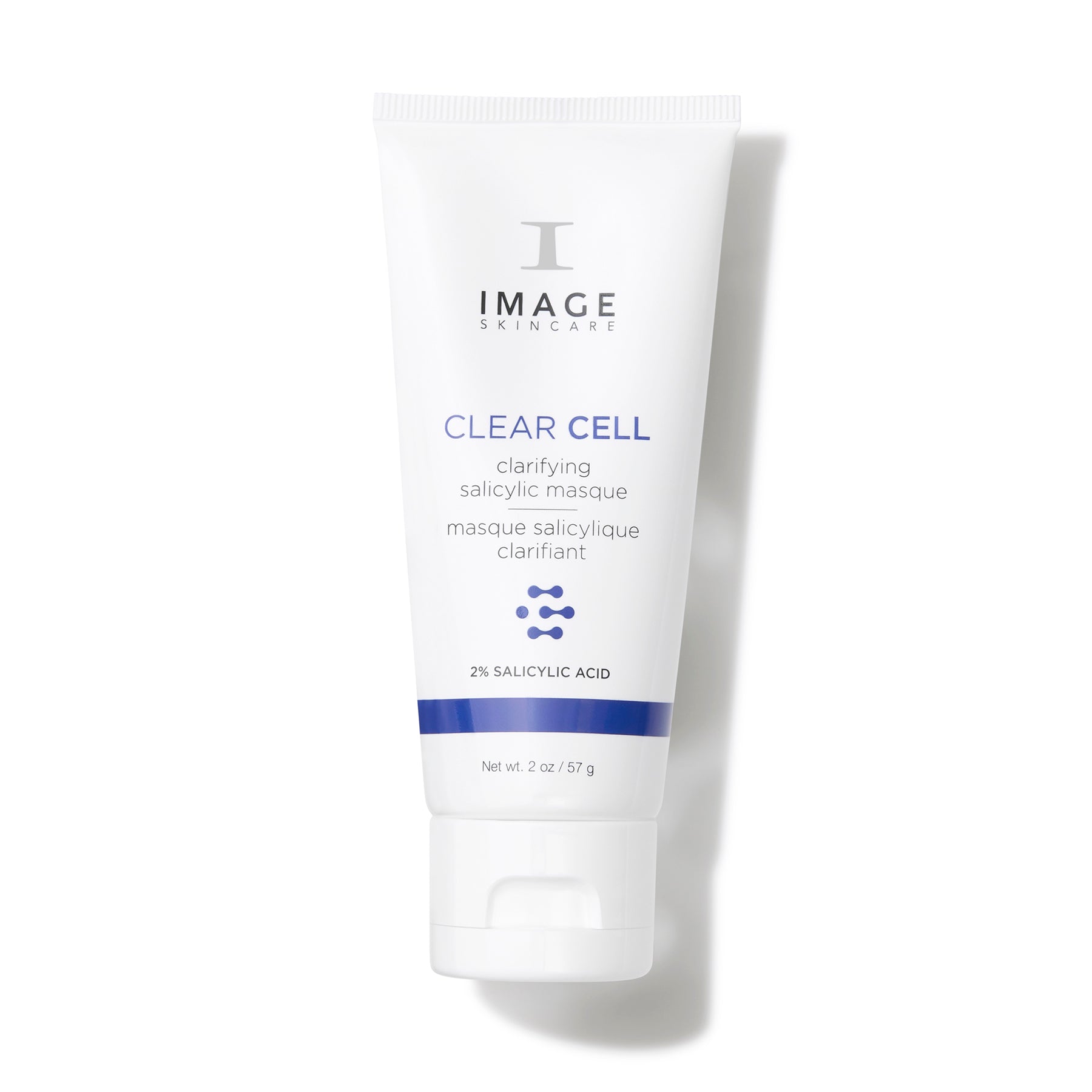 Tube of Image Skincare Clear Cell clarifying salicylic masque on a white background