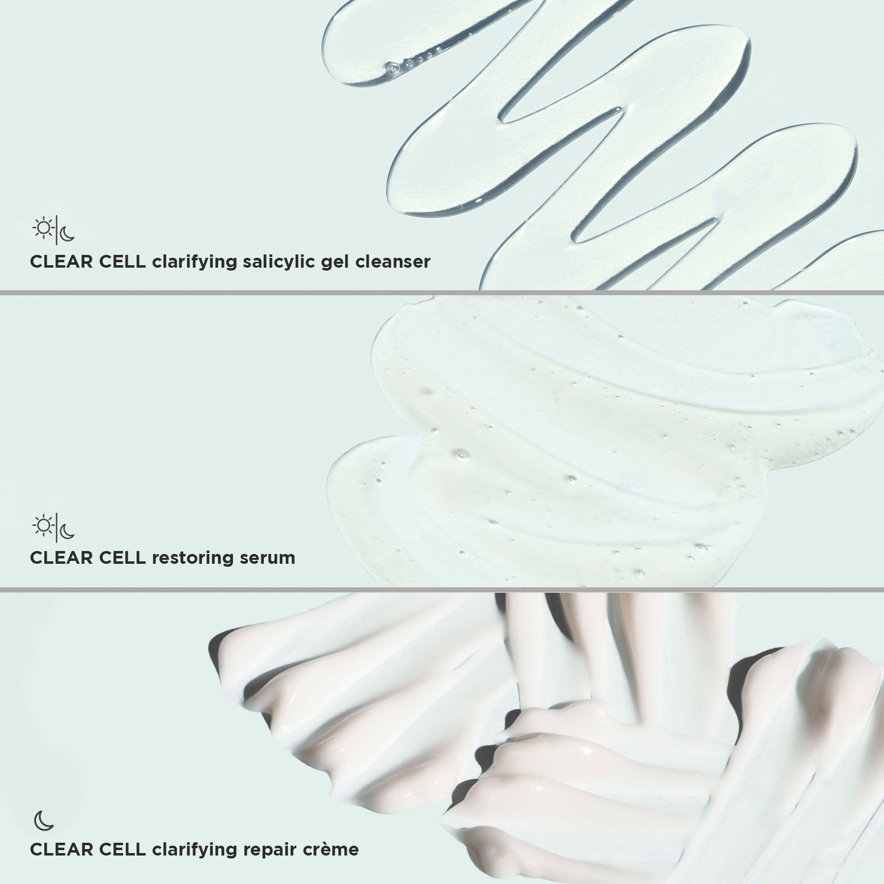 close up texture shots of each kit product