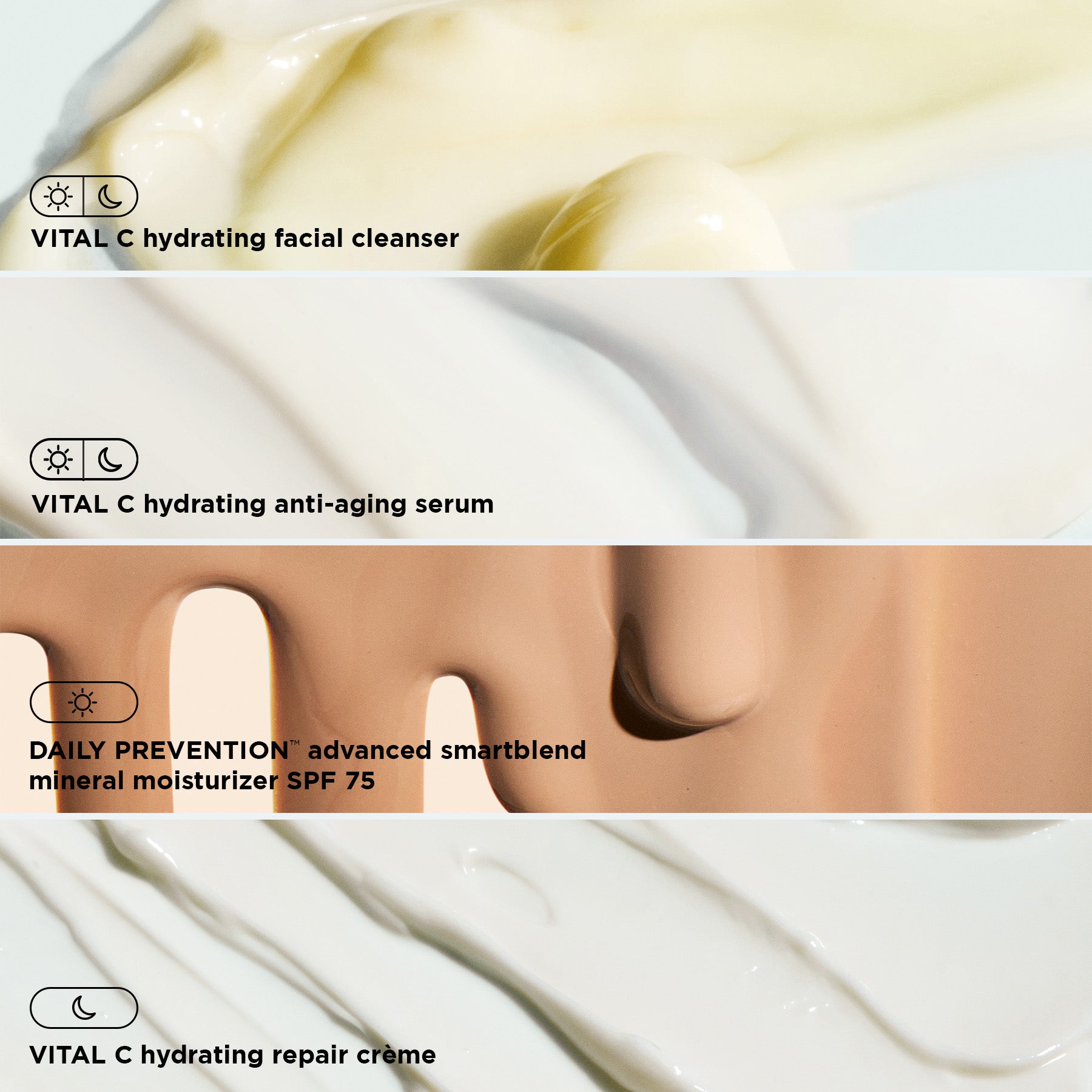 texture shot of each product in kit