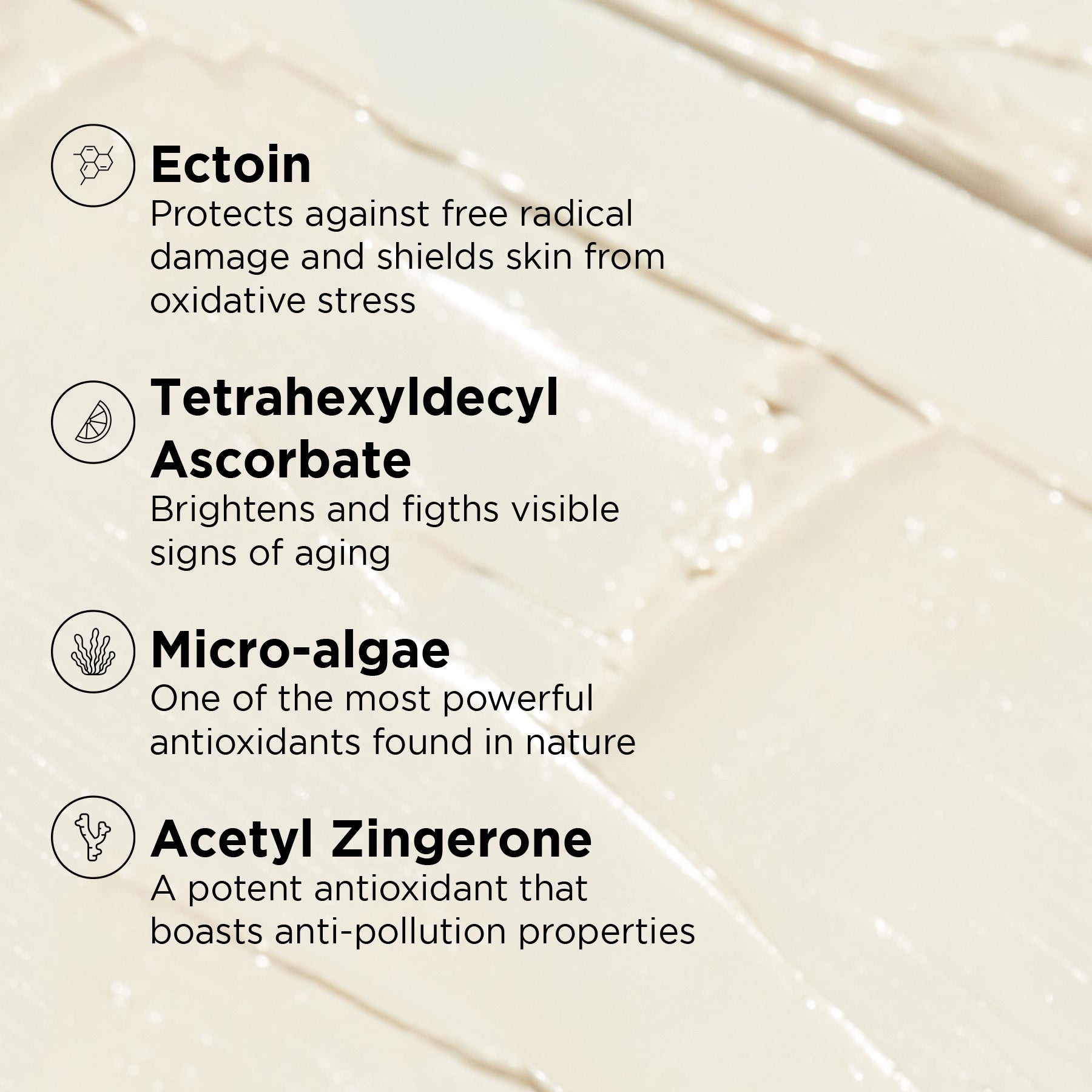 close up texture shot with ingredient benefits callout