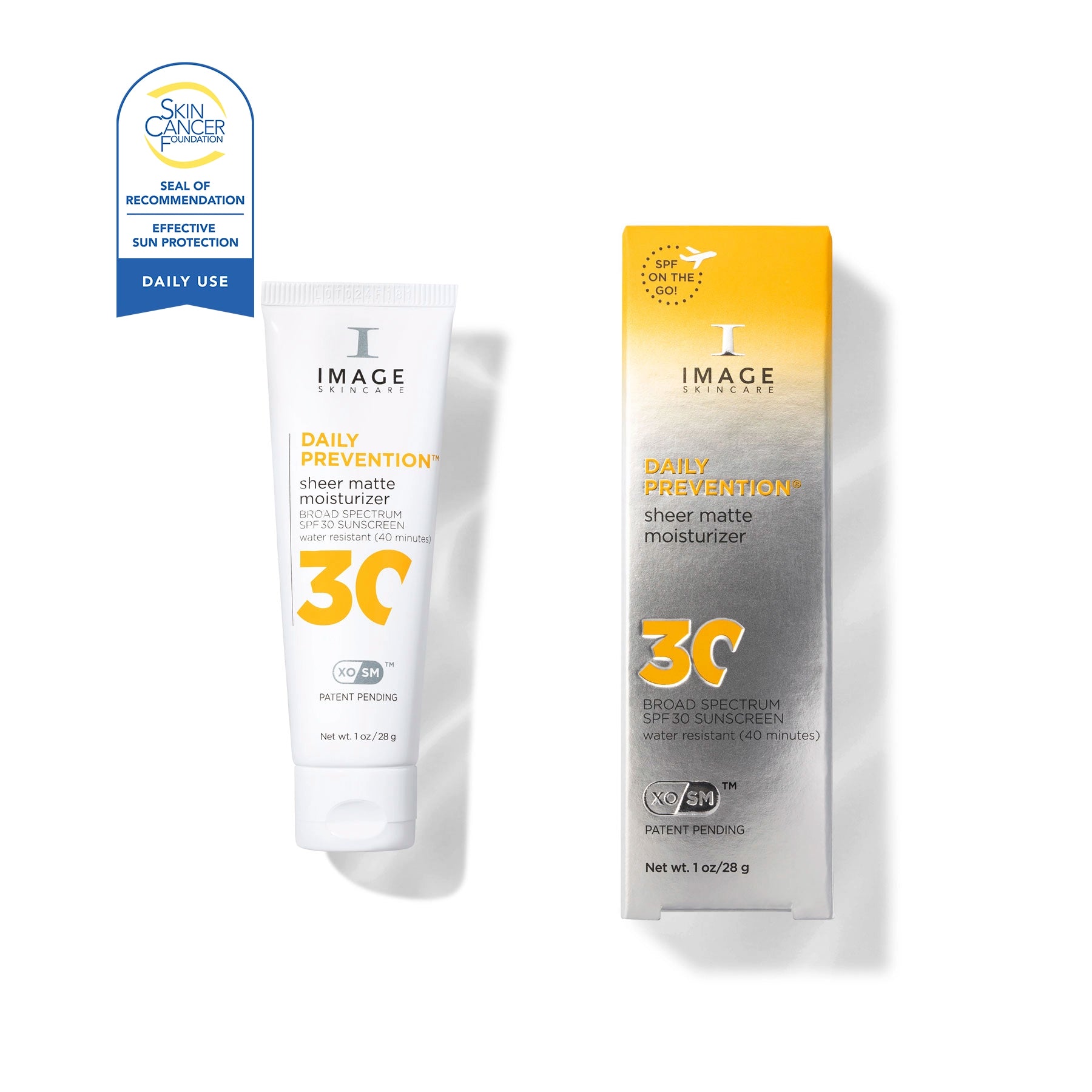 Image of a tube and box of Image Skincare Daily Prevention sheertone moisturizer SPF 30 on a white background.