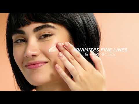 model applying serum with video showing benefits