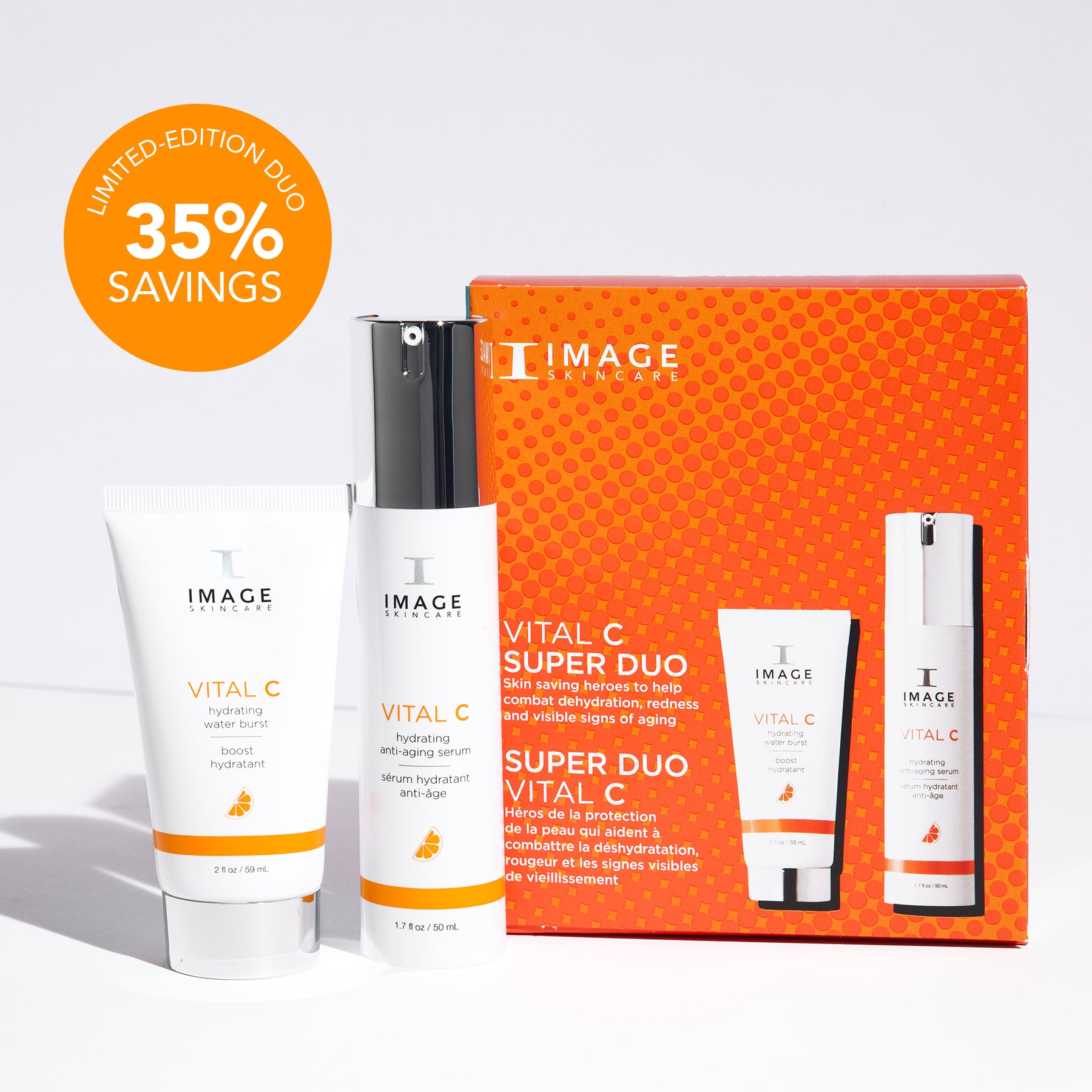 IMAGE Skincare Vital C Super Duo set with limited-edition packaging and 35% savings label.