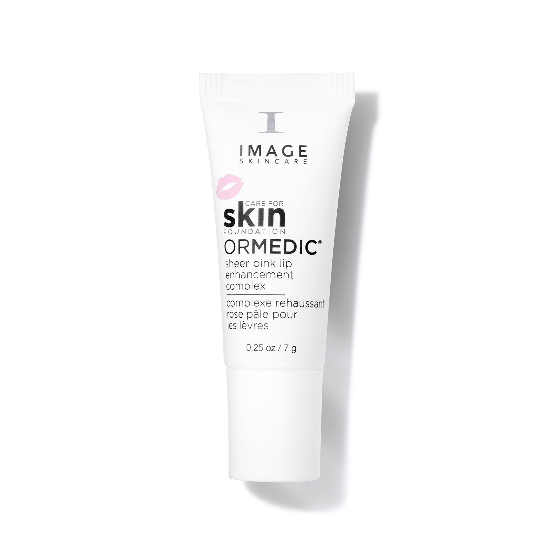 Tube of Image Skincare Ormedic sheer pink lip enhancement complex on a white background