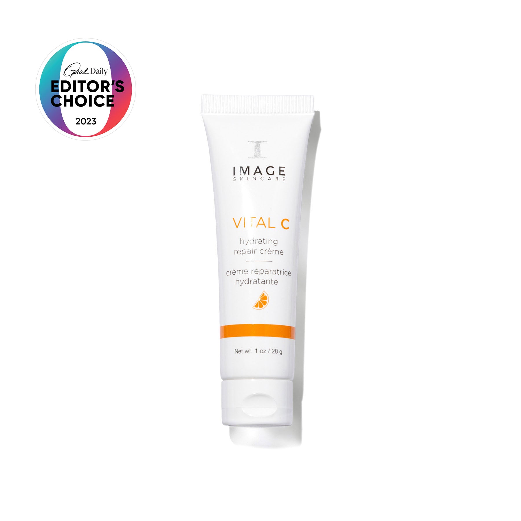 Tube of Image Skincare Vital C cream with an 'Editors Choice' 2023 badge on a white background