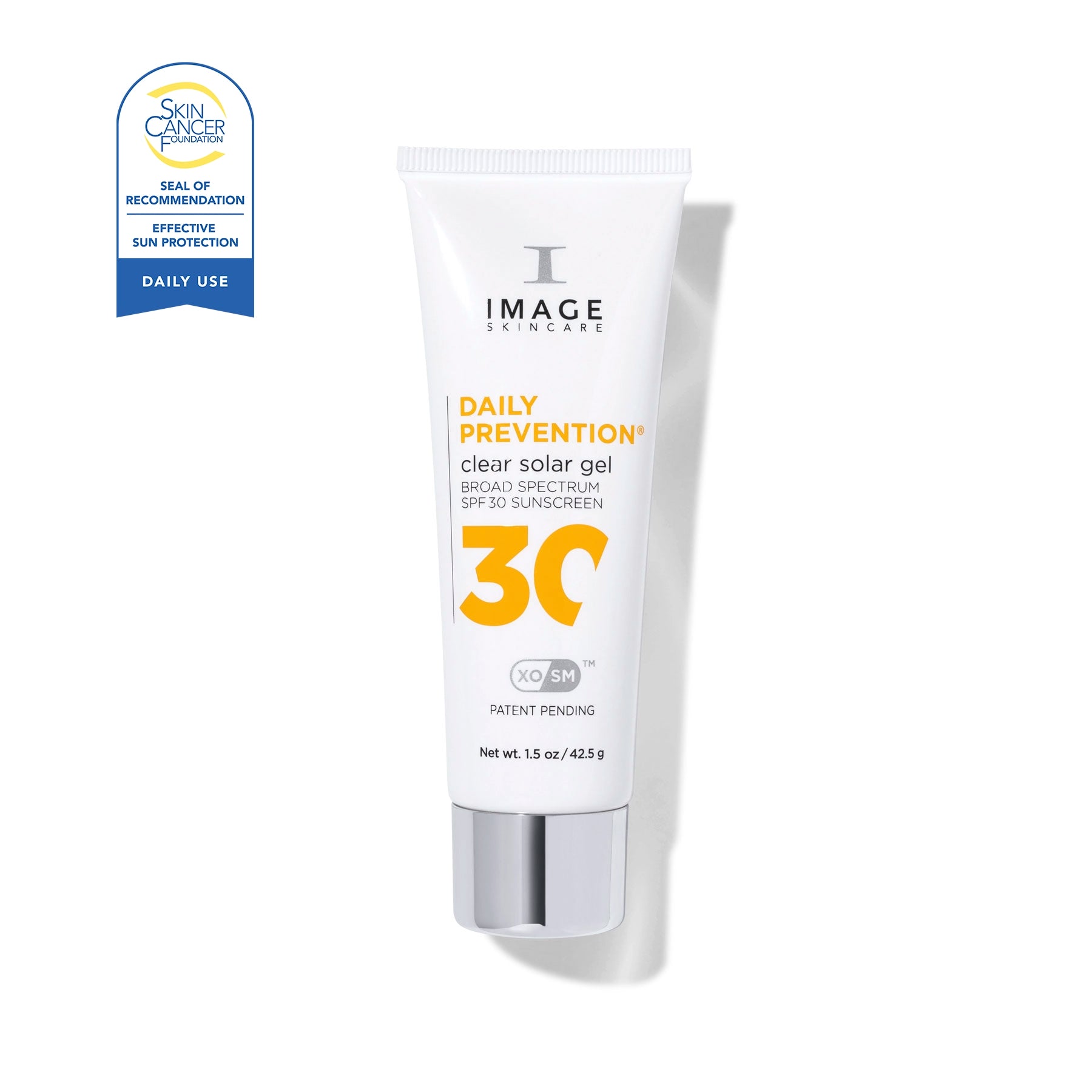 Tube of Image Skincare Daily Prevention clear solar gel sunscreen on a white background