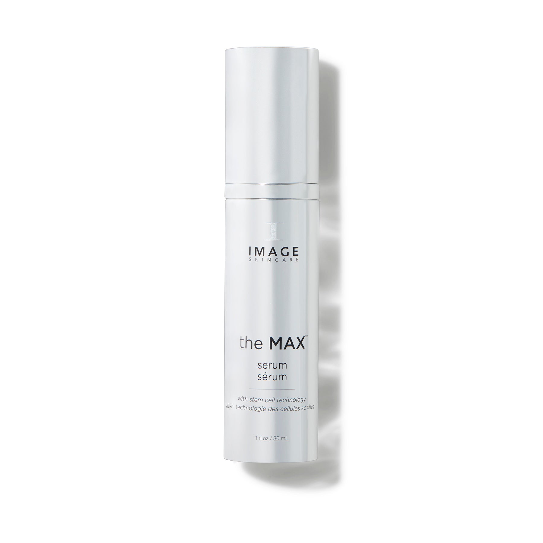 Skincare serum bottle labeled 'the MAX serum' by IMAGE Skincare on a white background