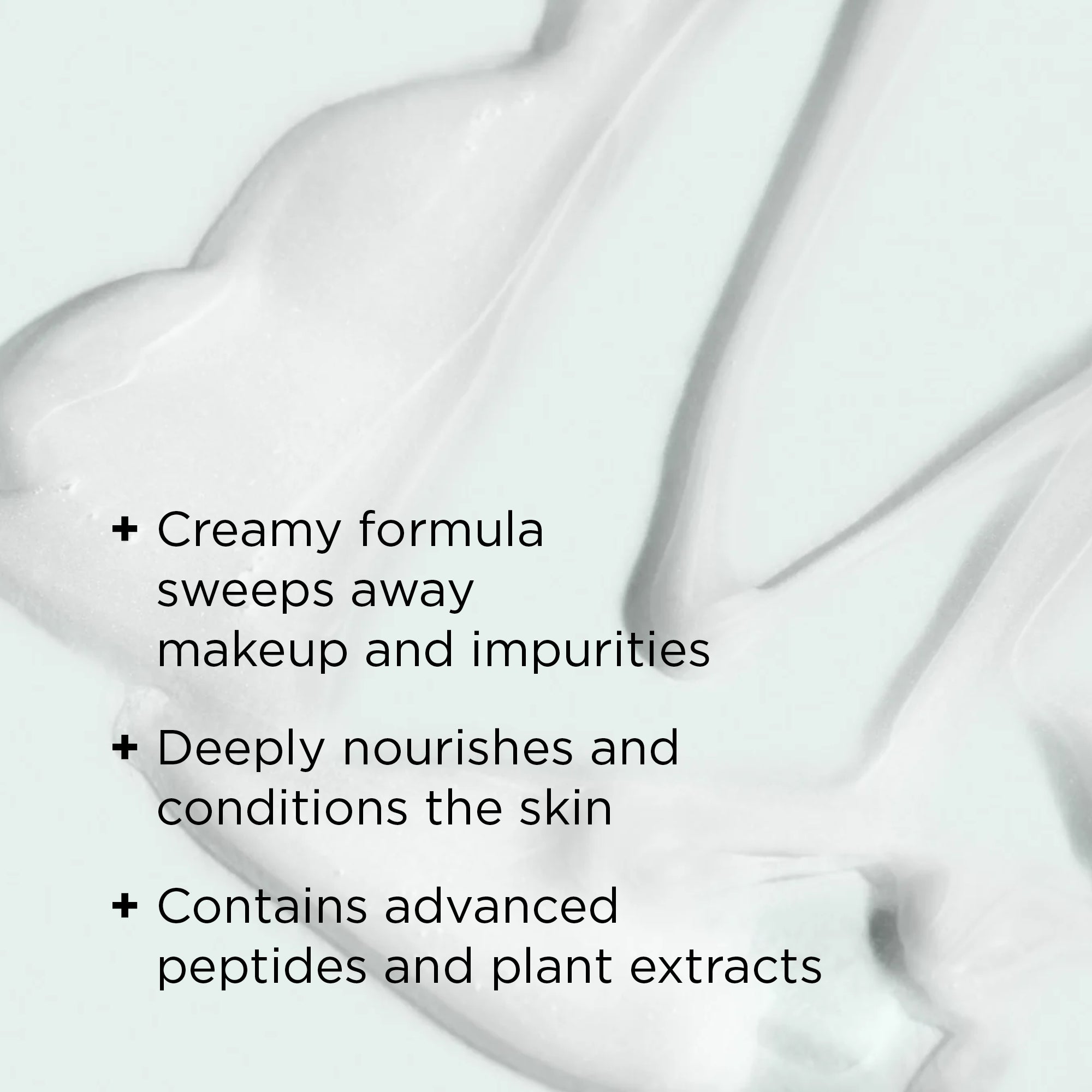 close up texture shot with benefits callouts