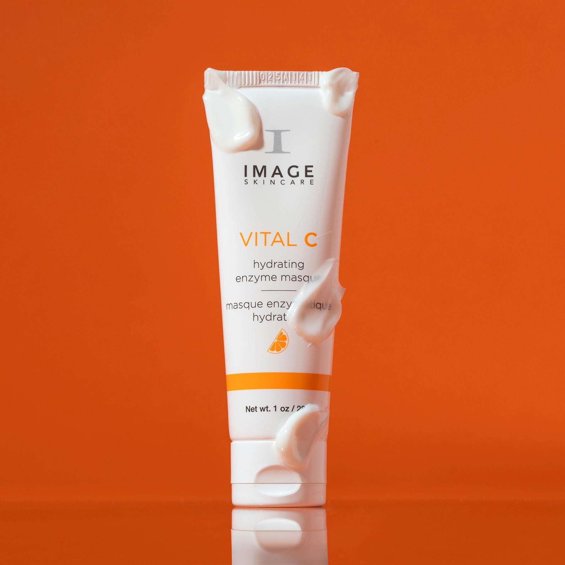 product shot on an orange background