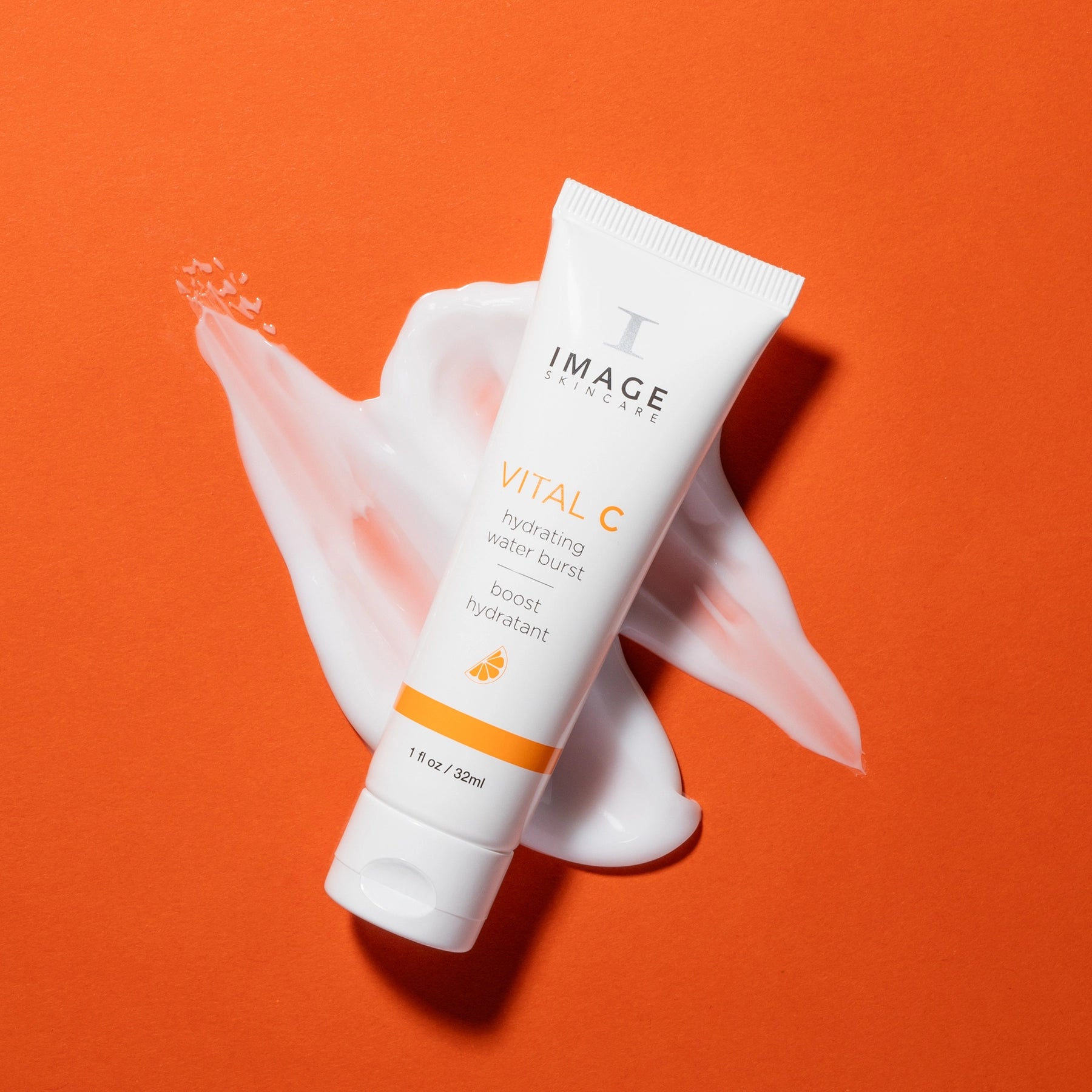 water burst texture shot on an orange background