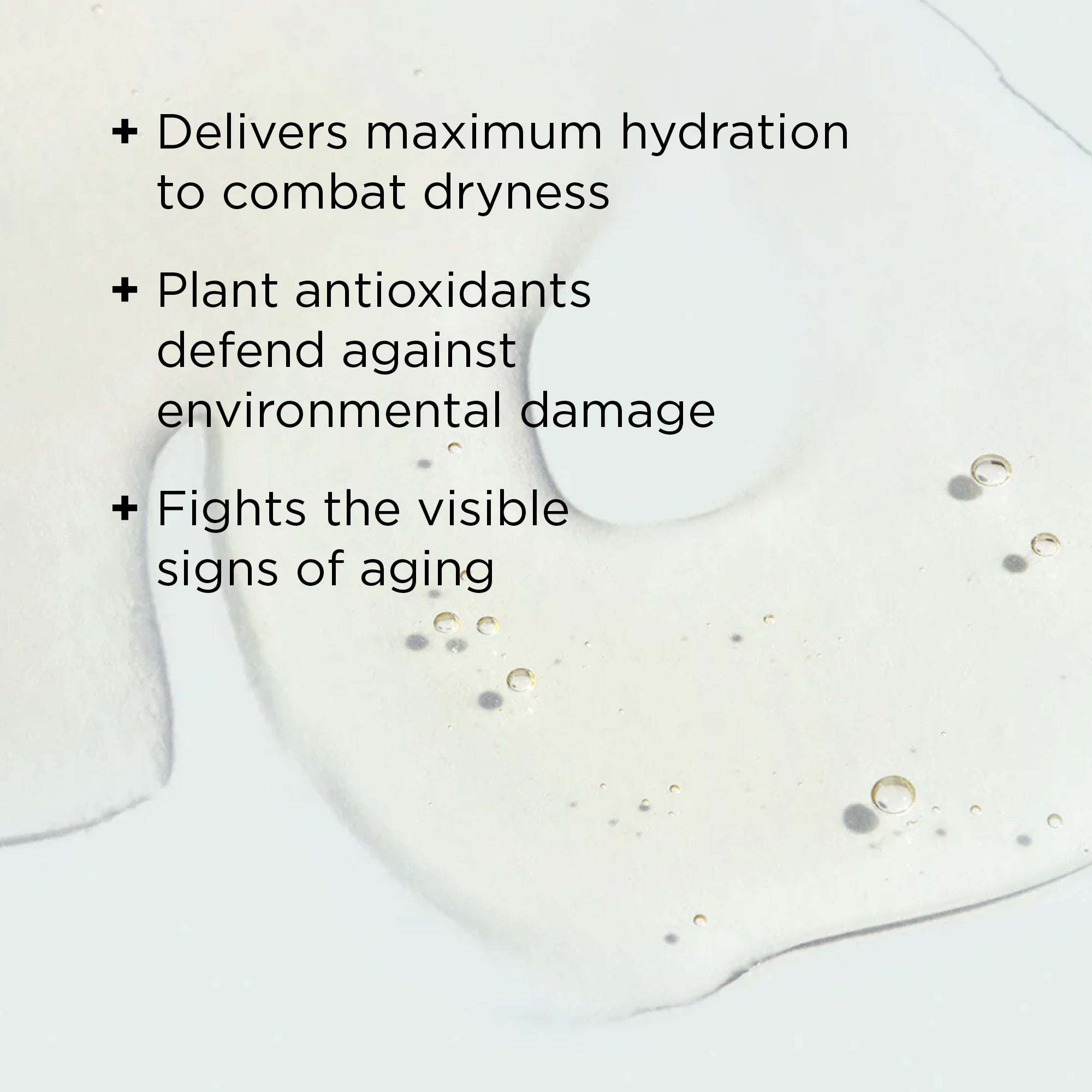 close up texture shot with benefits callouts