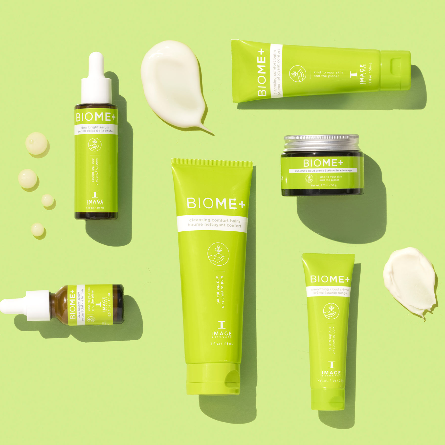 Full BIOME+ collection with all products on green background