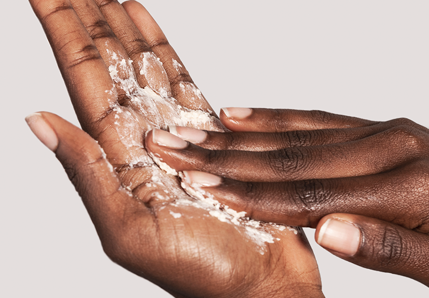 exfoliate hand