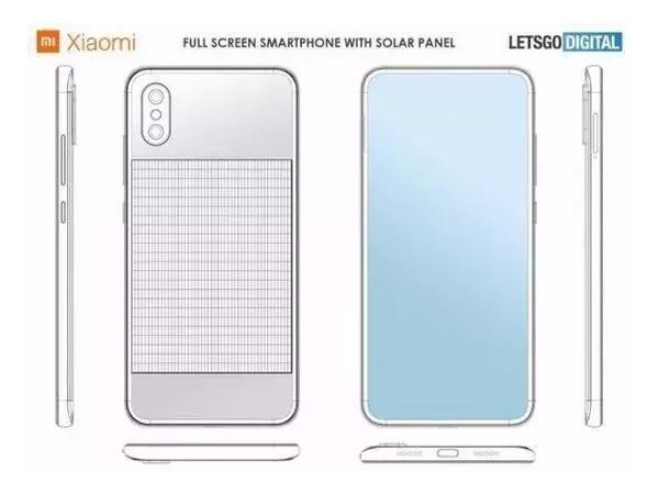 小米手機新專利正面全面屏背部太陽能電池板